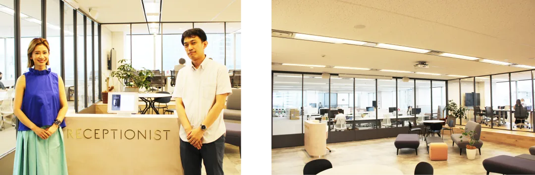 株式会社RECEPTIONIST(左)代表取締役CEO 橋本 真里子氏 (右)コーポレート本部 マネージャー 荒井 重旭氏