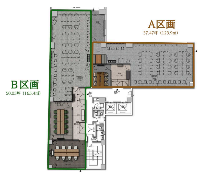 千代田区 岩本町 50～60 ハーフセットアップオフィス NH-001635 物件画像